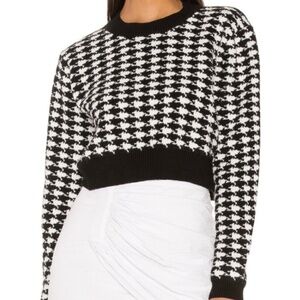 Cropped Houndstooth Sweater - Revolve - Size M